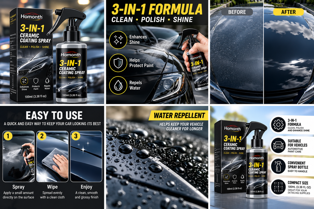 Homonth 3-in-1 Ceramic Coating Spray – 100ml